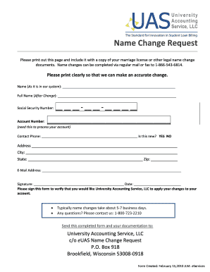 Name Change Request Form