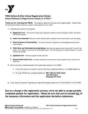YMCA Before & After School Registration Packet