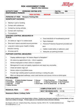 Risk Assessment Form