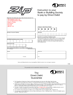 UK Direct Debit Instruction Form