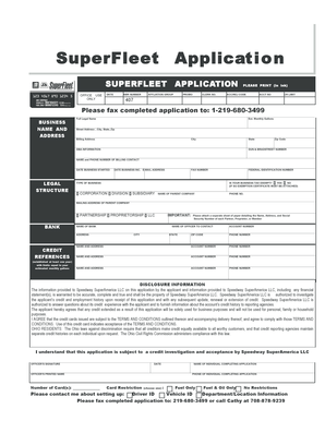 SuperFleet Application Form