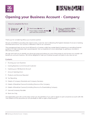 AIB Business Account Opening Form