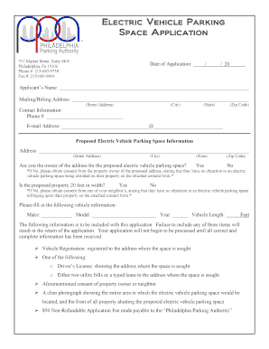 Philadelphia Electric Vehicle Parking Space Application