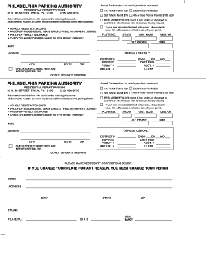 Philadelphia Residential Parking Permit Application