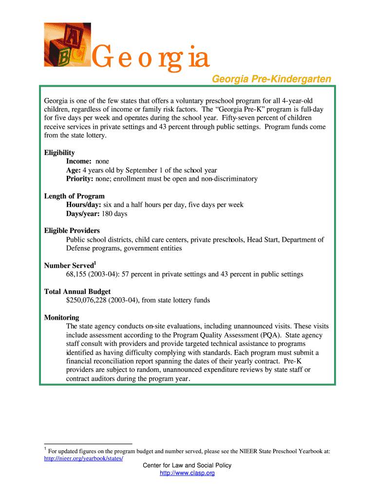 Fillable Online PreKindergarten Fax Email Print pdfFiller