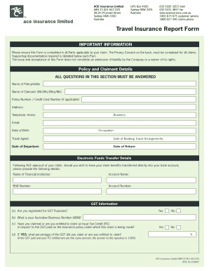 Travel Insurance Claim Form