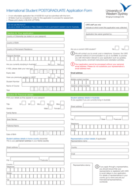 International Student Postgraduate Application Form