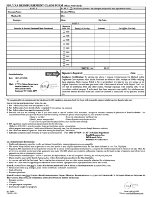 FSA/HRA Reimbursement Claim Form