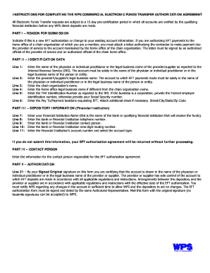 WPS Commercial Electronic Funds Transfer Authorization Agreement