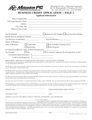 Business Credit Application