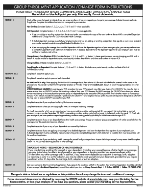 Group Enrollment Application/Change Form