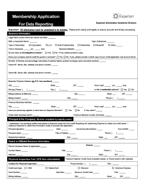 Experian Membership Application