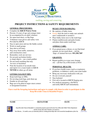Keep Riverside Clean & Beautiful Waiver Form