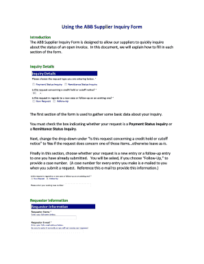 ABB Supplier Inquiry Form