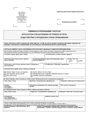 Application for Extension of Period of Stay
