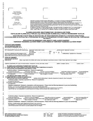 Residence Card and Work Permit Application