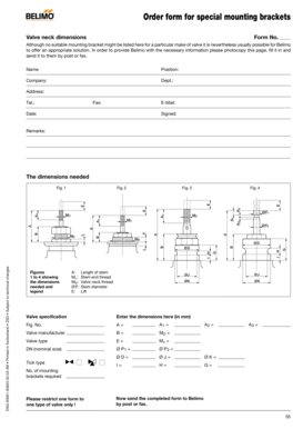 Order Form for Special Mounting Brackets