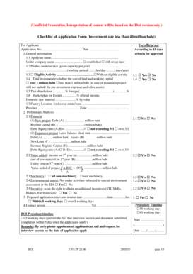 Thailand Investment Application Form