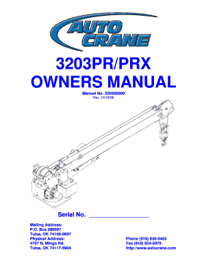 Auto Crane Warranty Registration Form