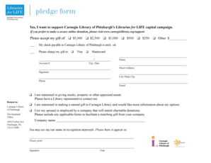 Carnegie Library of Pittsburgh Donation Form
