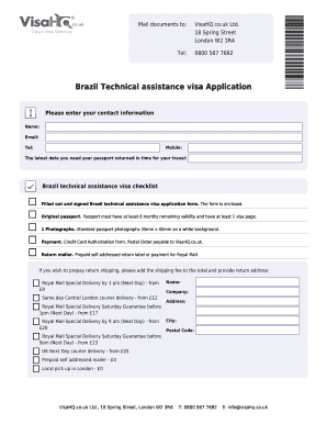Brazil Technical Assistance Visa Application