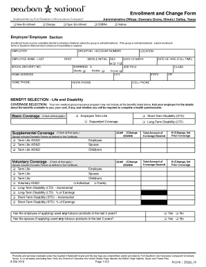 Enrollment and Change Form