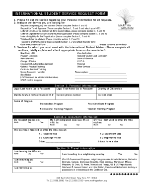International Student Service Request Form