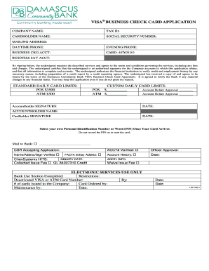 Visa Business Check Card Application