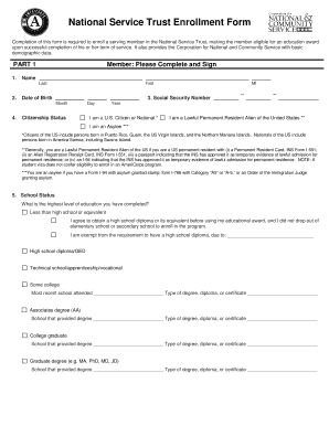 National Service Trust Enrollment Form