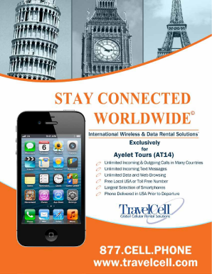 TravelCell Rates & Reservation Form