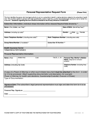 Personal Representative Request Form