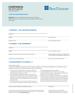 Constancia de Estudios para Dependientes