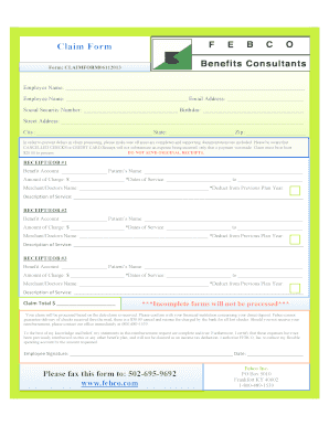 Employee Reimbursement Claim Form