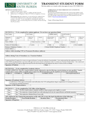 Transient Student Form