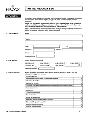 TMT Technology E&O Application Form