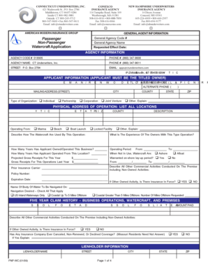 Watercraft Insurance Application Form