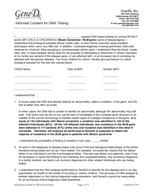 Informed Consent for DNA Testing