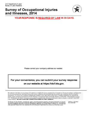 Survey of Occupational Injuries and Illnesses 2014