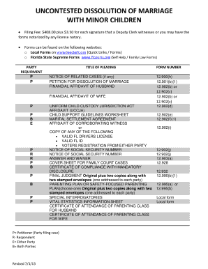 Uncontested Dissolution of Marriage with Minor Children