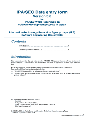 IPA/SEC Data Entry Form