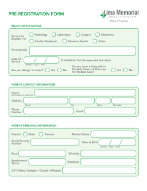 Pre-Registration Form