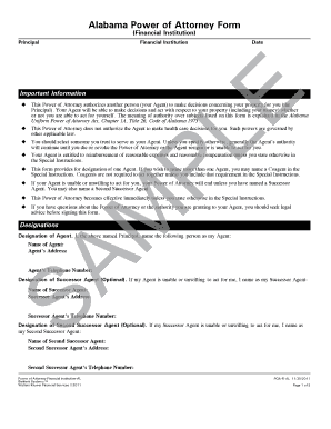 Alabama Financial Power of Attorney Form