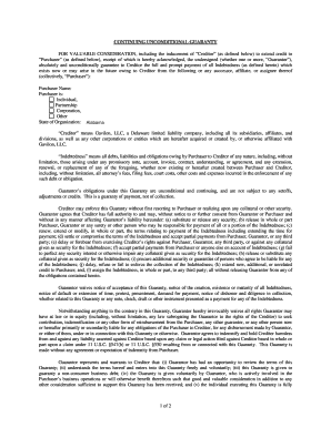 Continuing Unconditional Guaranty