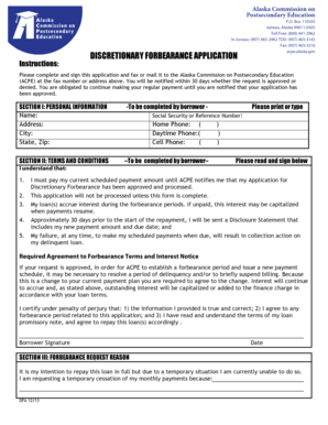 Discretionary Forbearance Application