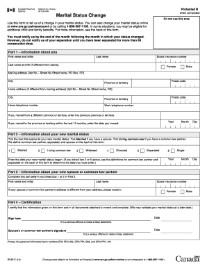 Canada Marital Status Change Form