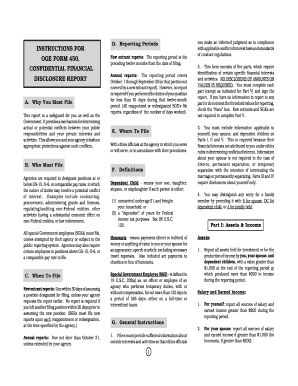 OGE Form 450 Confidential Financial Disclosure Report