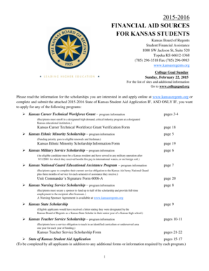 Kansas Student Aid Application
