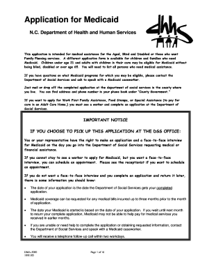 North Carolina Medicaid Application