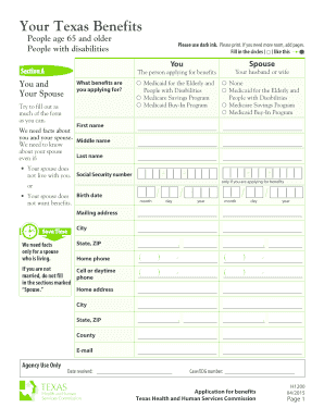 Texas Medicaid Application Form