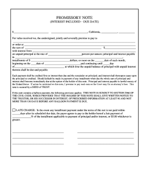 Promissory Note with Interest